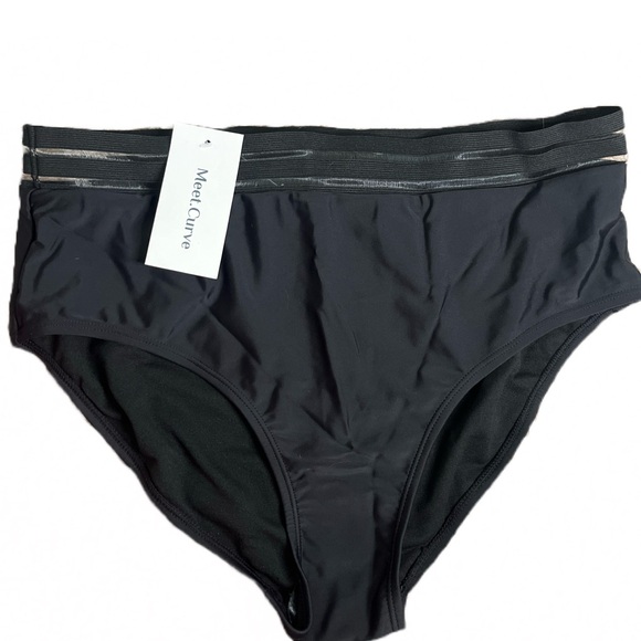 Meet Curve Women’s Mesh Crop & Bikini Top & High Waisted Mesh Bottoms Size XL - Picture 6 of 8